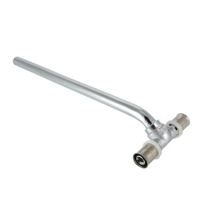 Пресс-тройник с хромированной трубкой 16x15x16, 700 мм VTm.282