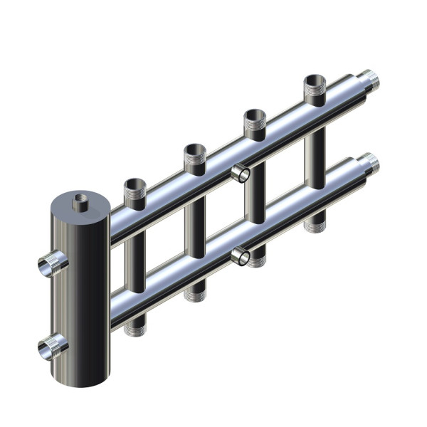 Гидравлический разделитель с распределительными коллекторами (5 контуров) ГРРК 25-5