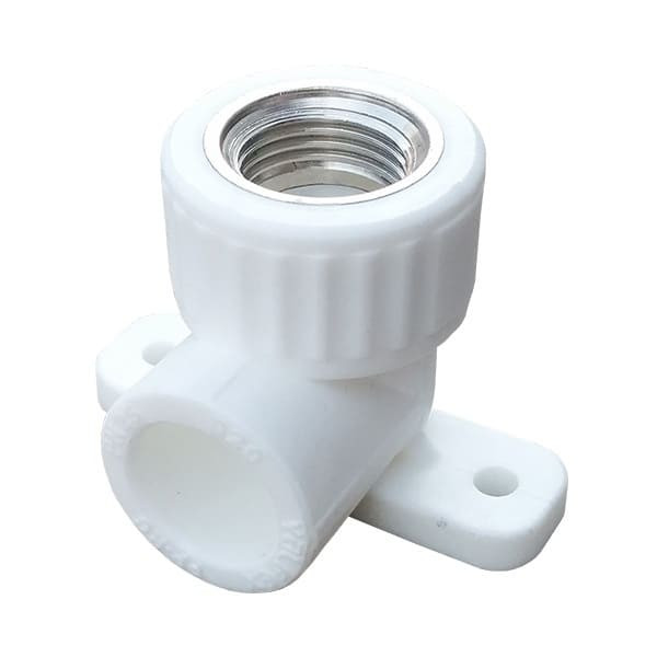 Угольник PP-R бел нап Дн25x1/2" Внутр/р VALFEX с креплением  (водорозетка)