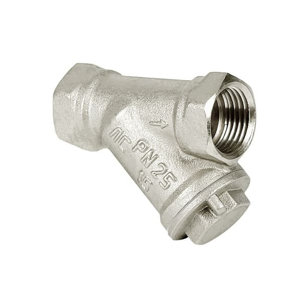 Фильтр сетчатый д/воды 1/2" В-В латун. под пломбу никелир. VALFEX