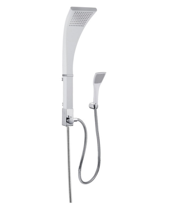 Душевая стойка с лейкой (тропический душ) белая Potato P3544-7