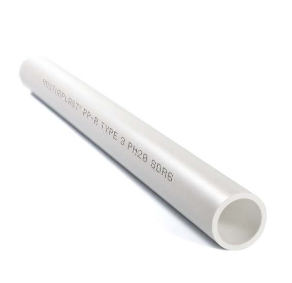 Труба PP-R бел нап Дн20х1.9 PN10 T<40C РосТурПласт