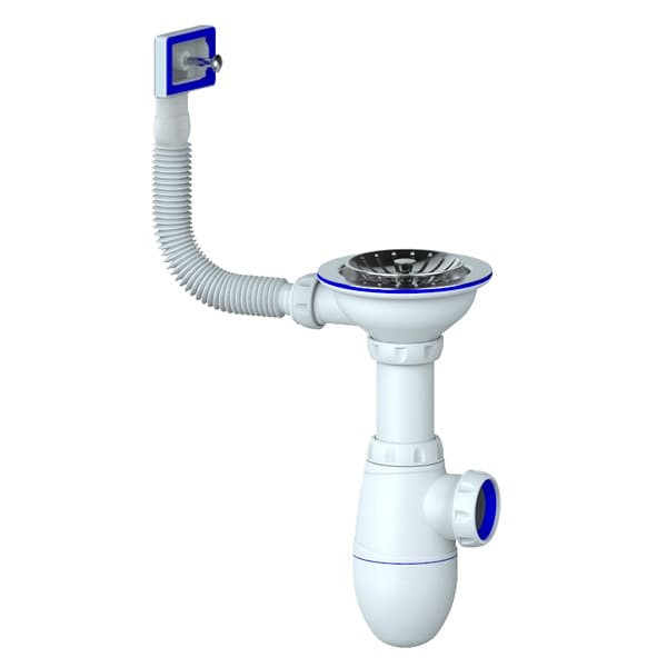 Сифон мойки бут г/пер 3 1/2х40 нерж/сетка Unicorn B410P