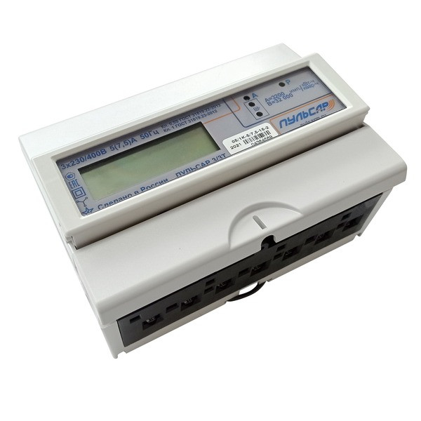 Трехфазный счетчик электроэнергии «Пульсар 3/3Т» LoRa, оптопорт, 5/60А,