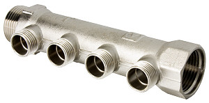 Коллектор нар.резьба 3вых.х1"х1/2" лат. ник. VTc.500.N