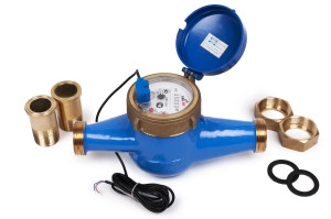 DRCi-32, Cчетчик холодной воды многоструйный сухоход IP68, класс"С" имп.вых.с присоединителями Groen