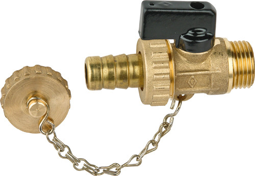 (BG) 796 Кран сливной НР с крыш.и штуц.3/8" (15)(60)