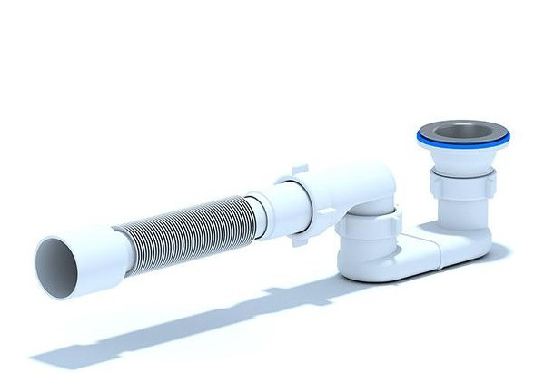 Сифон д/поддона плоский с гибкой трубой 1 1/2 40*50 нерж/сетка АНИ Пласт E015