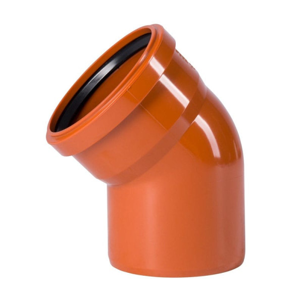 Отвод НПВХ коричневый Дн110х30° б/нап в комплекте KGB Ostendorf