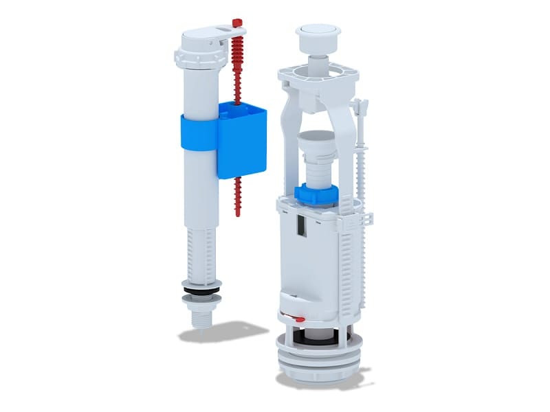 Арматура нижний подвод 1/2 кнопка пластик белый WC8510 АниПласт