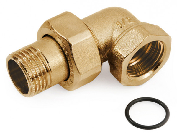 Американка  угловая  1/2"  с прокладкой  ЛАТУНЬ  GF ИТАЛИЯ