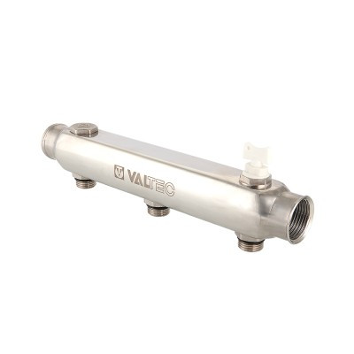 Коллектор из нерж.стали, с м-о расст вых.100мм, 1"1/2х7 вых.3/4" нар.р. VTc.510.SS