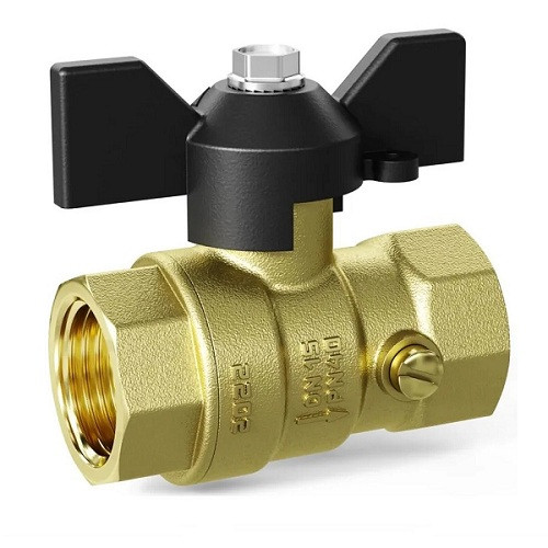 Кран для манометра лат. Pride Ду15 Ру 16 ВР G1/2" с бабочкой LD 44.340.15.2