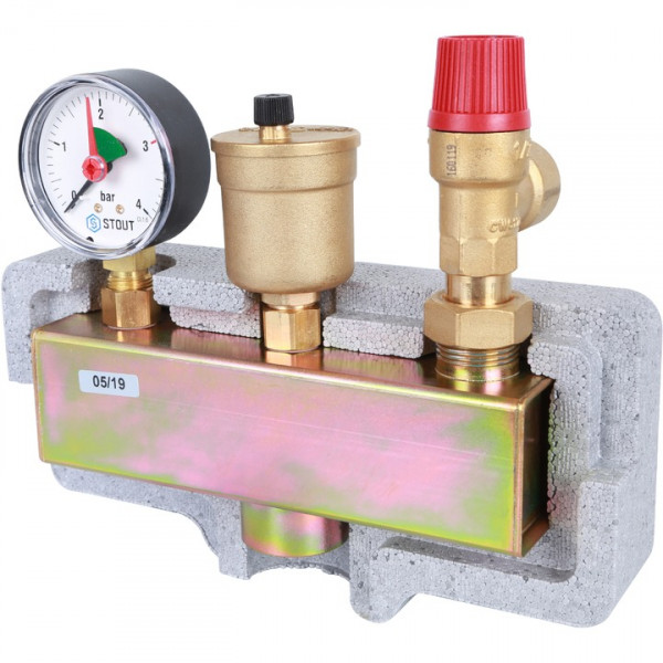 Группа безопасности котла (до 50 кВт) (в теплоизоляции) 1" STOUT