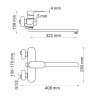 Dinkel 5802L Смеситель для ванны с длинным поворотным изливом WasserKraft