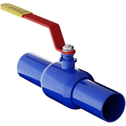 Кран шаровой сталь 11с67п син Ду50 Ру40 п/привар полнопроходной Маршал