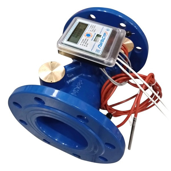 Общедомовый теплосчетчик Ду65 M-Bus + 3 имп. входа qp=25 м3/ч, 2 датчика давления G1/2, прямой, 105°C