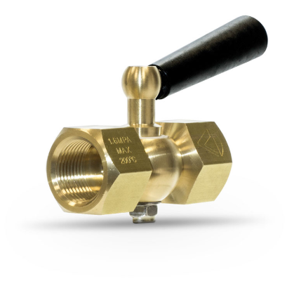 Кран трехходовой точеный без фланца с ручкой из текстолита, исп.3, 1/2"х1/2 для манометров; 2,5 МПа;