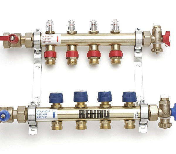 (Rehau) Распределительный коллектор HKV-D на 2 группы нерж .сталь