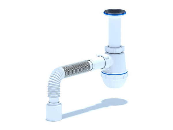 Сифон умыв/мойка бут лит/вып 1 1/2"х 40 гофр 40х50 нерж/сетка Ани Пласт A0510