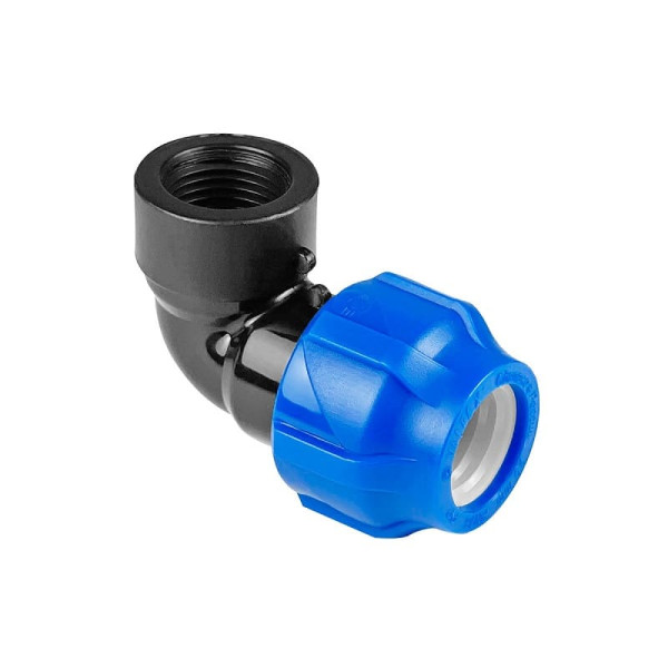 Отвод ПЭ ВР Дн 20х1/2"х90гр Ру16 напорный компрессионный Valfex