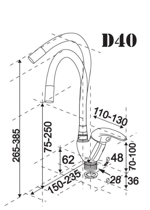 Смес/мойка ЦС 27/23ш М-40 однор г/изл бок/р Стандарт Подольск ПП801551