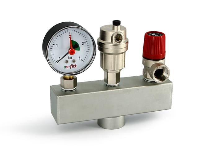 Группа безопасности котла до 50 кВт, 1", 3 бар, сталь, Uni-Fitt 250S4530