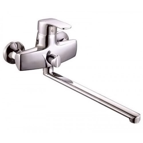 Смеситель универс. с шар. пер. д/душа керм.картридж 40мм плос.изл.35см хром Potato P2241