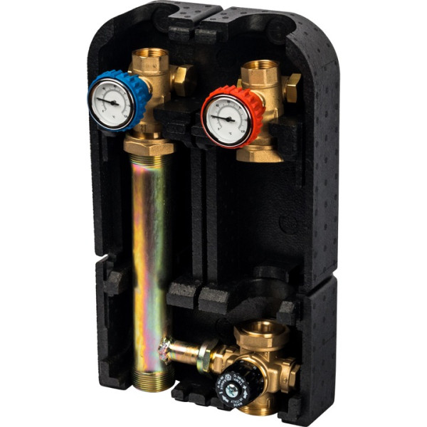 Насосная группа с термостат. смесителем 1" без насоса в теплоизоляции SDG-0002 STOUT