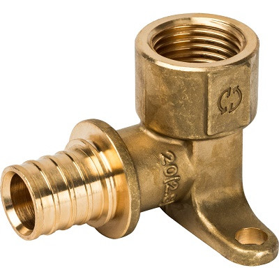 Угольник настенный с внутренней резьбой с коротким нарезным патрубком 20-Rp 1/2