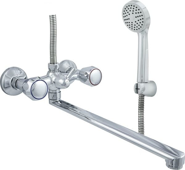 Смеситель ванна 600/5-4 М Супер к/затв дл/изл плоск Lобр в/к Стандарт Подольск СМ503644