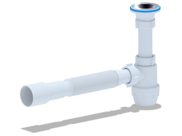 Сифон умыв бут 1 1/4"х32 гофр 32х40/50 нерж/сетка Ани Пласт BM1016