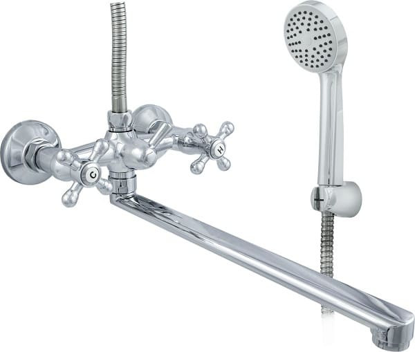 Смеситель ванна 600/5.1-4 Мет Крест к/затв дл/изл плоск Lобр в/к Стандарт Подольск СМ503850