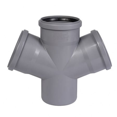 Крестовина PP-H 1-плоскостная серый HT HTDA Дн 110х110х110х45гр б/нап Ostendorf 115880