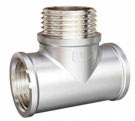 Тройник латунь никель Ду20 (3/4") ВР/НР/ВР LD