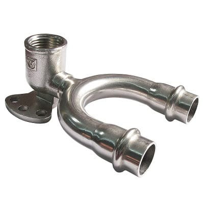 Водорозетка проходная пресс нерж. сталь с внутр.р. 15х1/2" Valtec