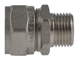 Соединитель обжимной с переходом на наружную резьбу 20х1/2" VTm.301.N