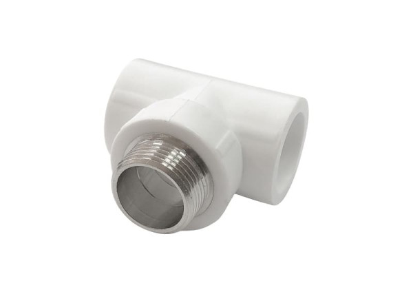 Тройник PP-R комб. бел. Дн25х3/4" н/р VALFEX