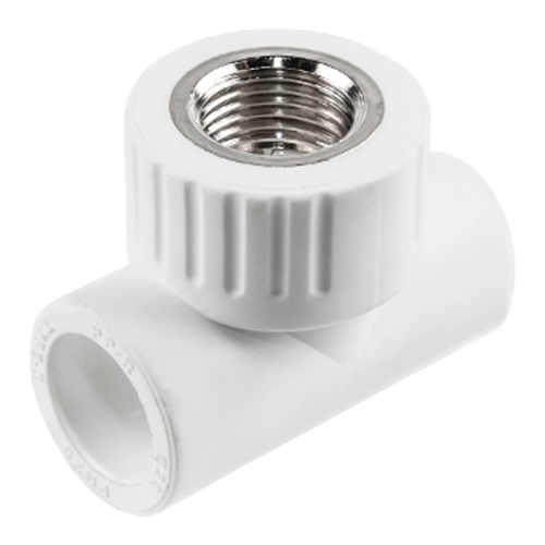 Тройник PP-R комб. бел. Дн25х1/2" в/р РосТурПласт