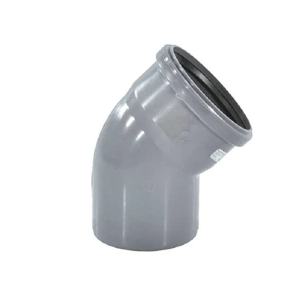 Отвод PP-H серый Дн110х45° б/нап в комплекте VALFEX