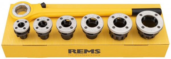 Ручной резьбонарезной клупп REMS "Ева"-Набор R 1/2" до 2" в картоне 520007