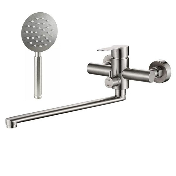 Смеситель для ванны с длинным изливом VALFEX Andromeda Steel