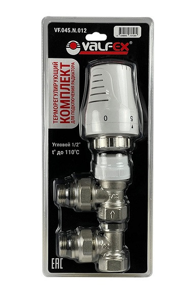 Комплект терморегулирующего оборудования для радиатора, угловой 1/2 VALFEX