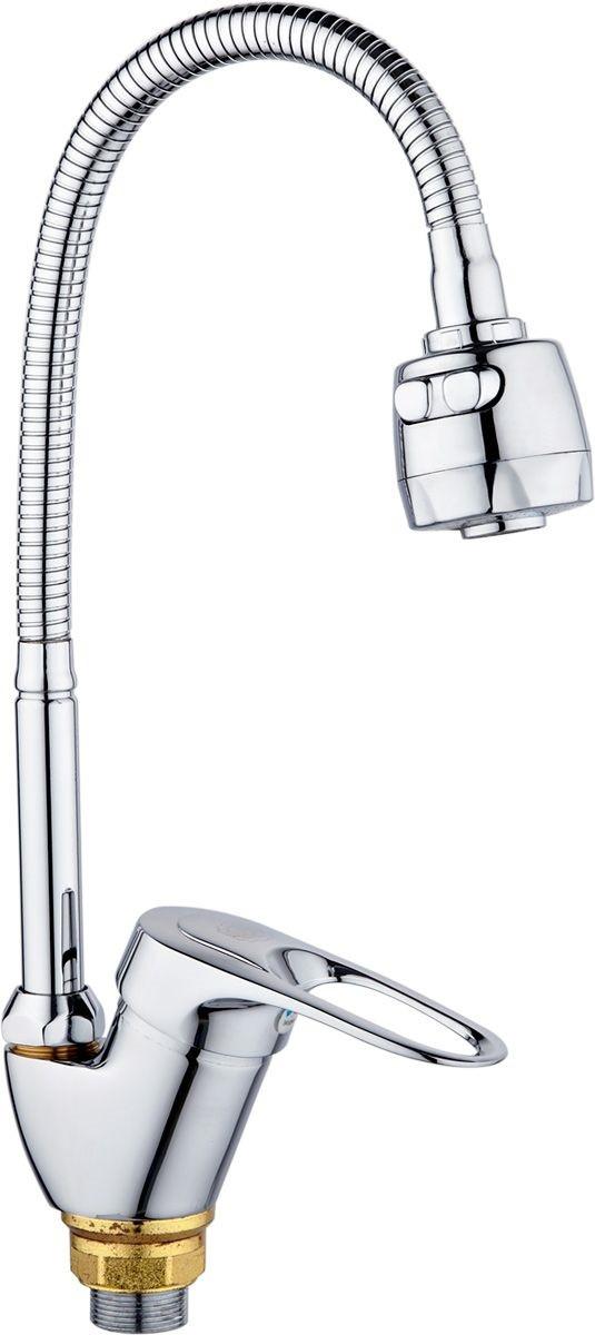 Смеситель д/кухни 1-ручк, к35,гиб. излив,крепл.гайка Potato P5836