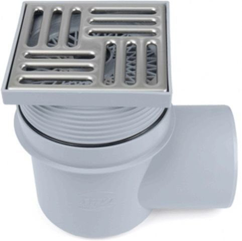 ТрапTA1612горизонтальный регулируемый с выпуском 110мм, с нержавеющей решеткой 150*150