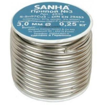 Припой мягкий Cu-Rotin3 (250 г) Sanha 4933