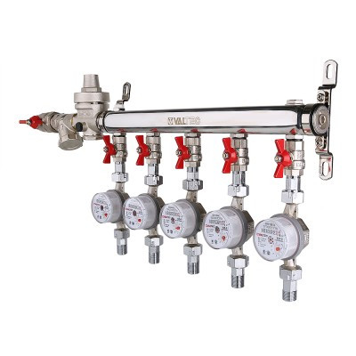 Узел этажный распределительный для систем водоснабжения с редуктором VT.GPW.E