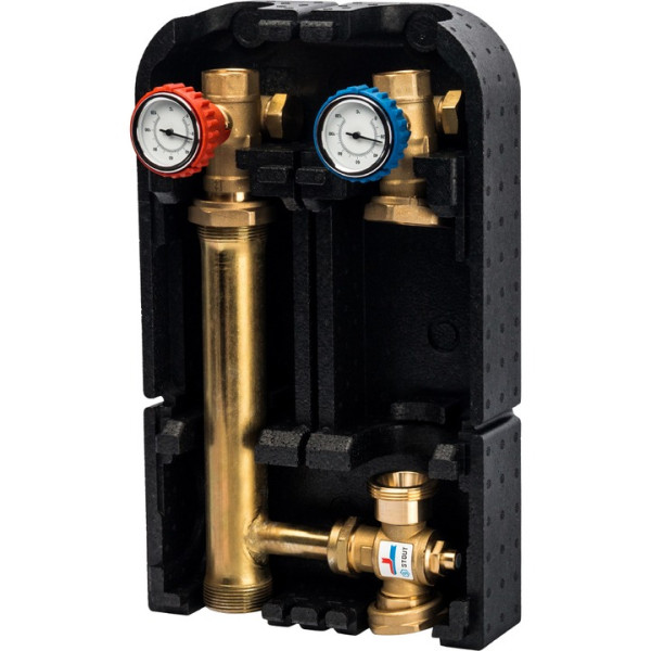 Насосная группа для твердотопливных котлов 1" без насоса в теплоизоляции STOUT