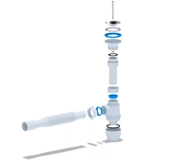 Сифон Ани 1 1/4*32 с гибкой трубой 32*32/40 BM1015
