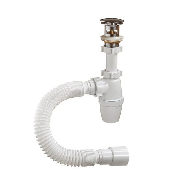 Сифон умыв бут с/пер 1 1/4"x40 гофр 40х40/50 клик-клак Орио А-3203